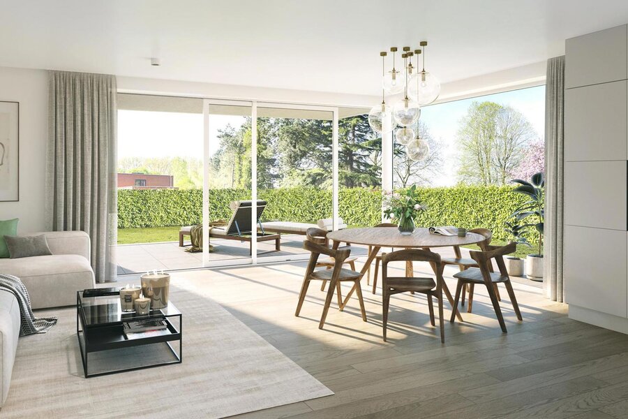 Nieuwbouwappartement met tuin in centrum Gavere
